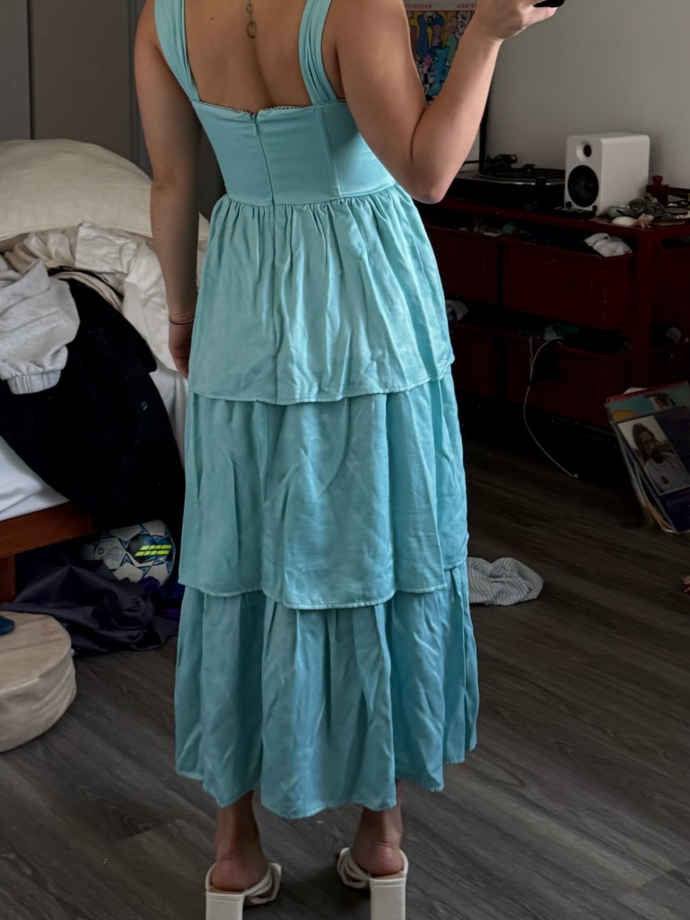 WeWoreWhat Tiered Light Blue Sundress - Picture 4 of 4